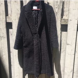 OAK + FORT oversized BLK sherpa coat